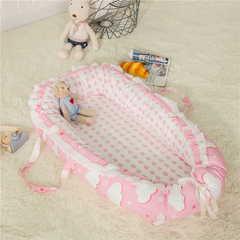 Portable Baby Nest Bed for Boys Girls Travel Bed Infant Soft Cotton Cradle Crib Baby Newborn Travel Crib YHM047