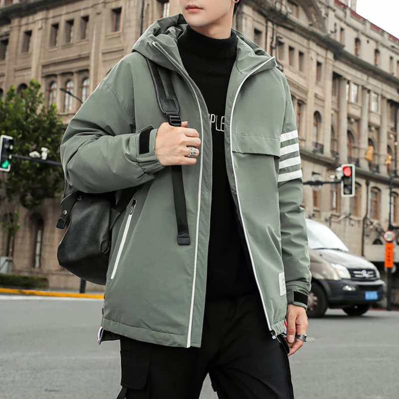 2020 Brand Mens New Fall Winter Down Jacket Long Sleeve Hooded Clothes Dust Coat Korean Style High Quality To Keep Warm Clothing