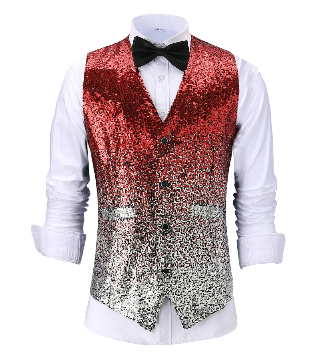 Мужской костюм Slim Fit с градиентными пайетками комплект из трех предметов деловой