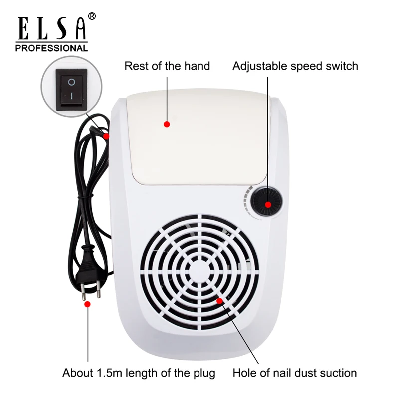 Маникюрный пылесос 60 Вт для маникюра с 2 пылесборниками оснащение маникюрного