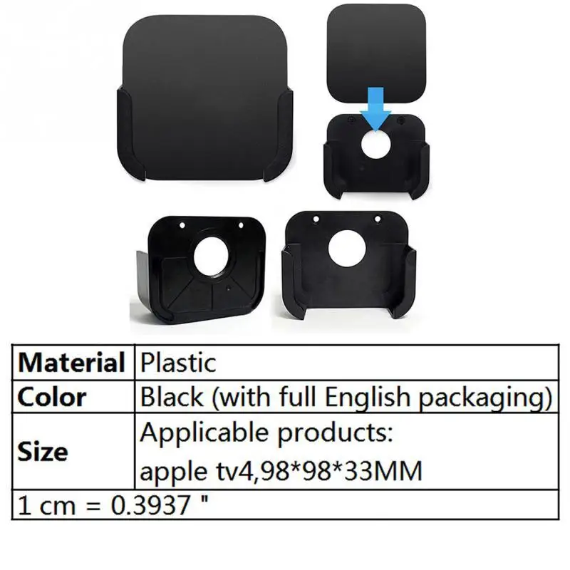 

Wall Mount Bracket Stand Holder Case for Apple TV 1/2/3/4 Media Player TV Plastic Square Media Player Professional Accessories