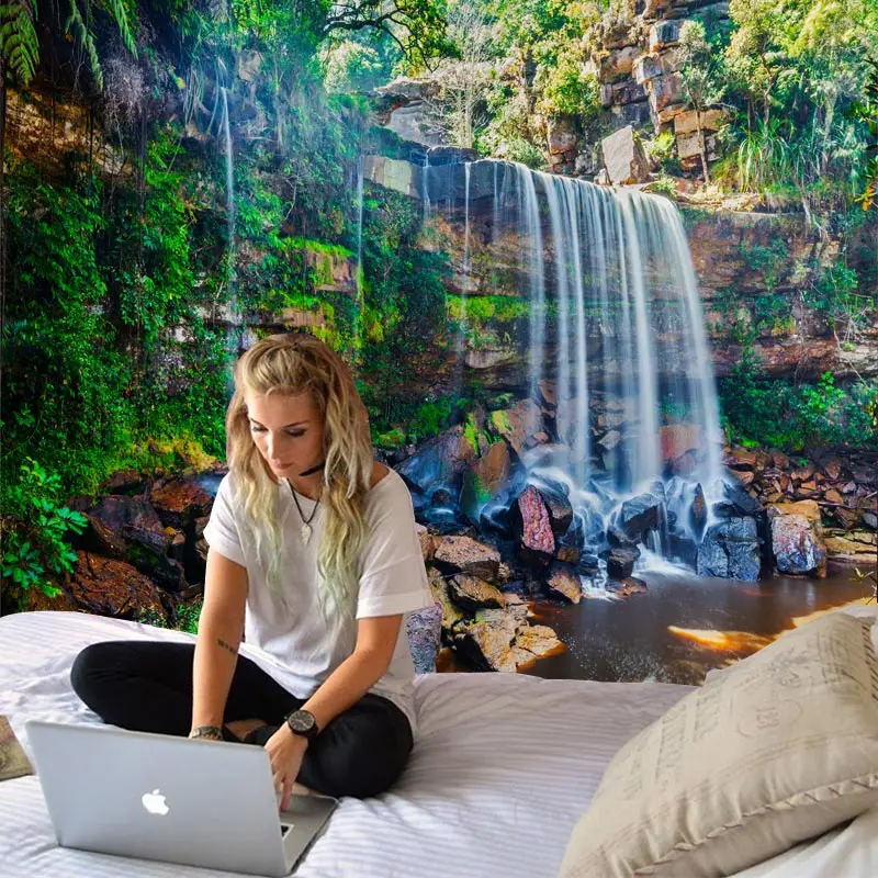 

Spectacular Waterfall Landscape Tapestries Wall For Home Deco Living Room Bedroom Large Size