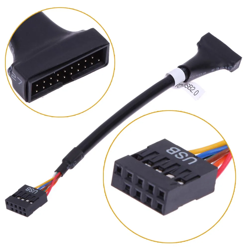 USB 3 0 20 Pin папа к 2 9 Материнская плата женский кабель передачи данных шнур провод