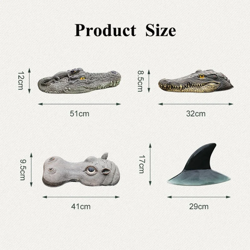 

New Modern Floating Crocodile Head Animal Figurines Water Decoy Garden Pond Art Decoration For Control Ornaments Hot 2021