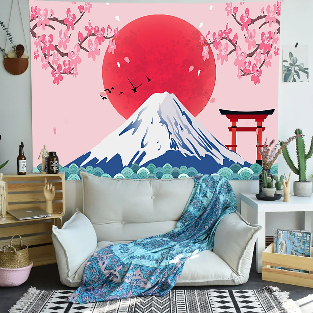 Simсант Цветок персика гобелен японский фольклорный тематический искусство