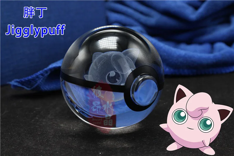 O 3D лазерный Pokemon Go хрустальный шар фигурки с Пикачу детские развивающие подарки украшение дома мяч эльфа - Color: O