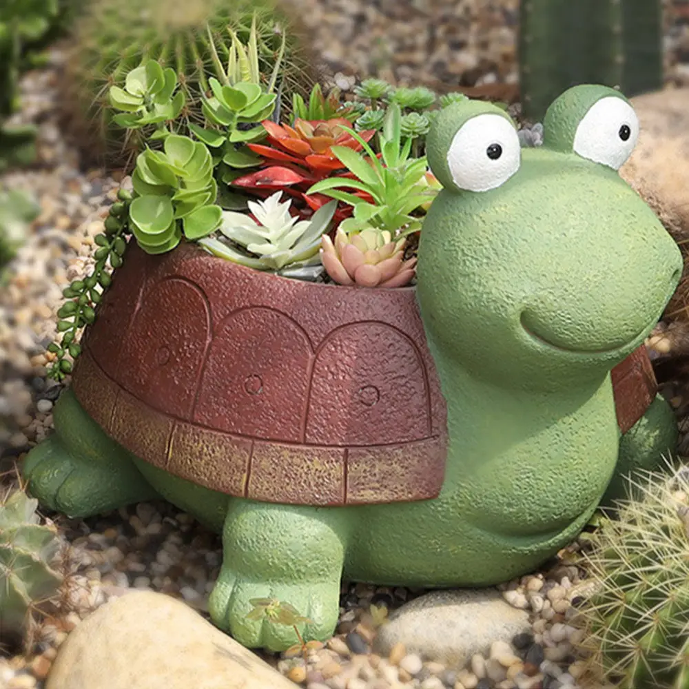 

1PC Resin Turtle Flowerpot Succulent Plant Pot Resin Animal Planter