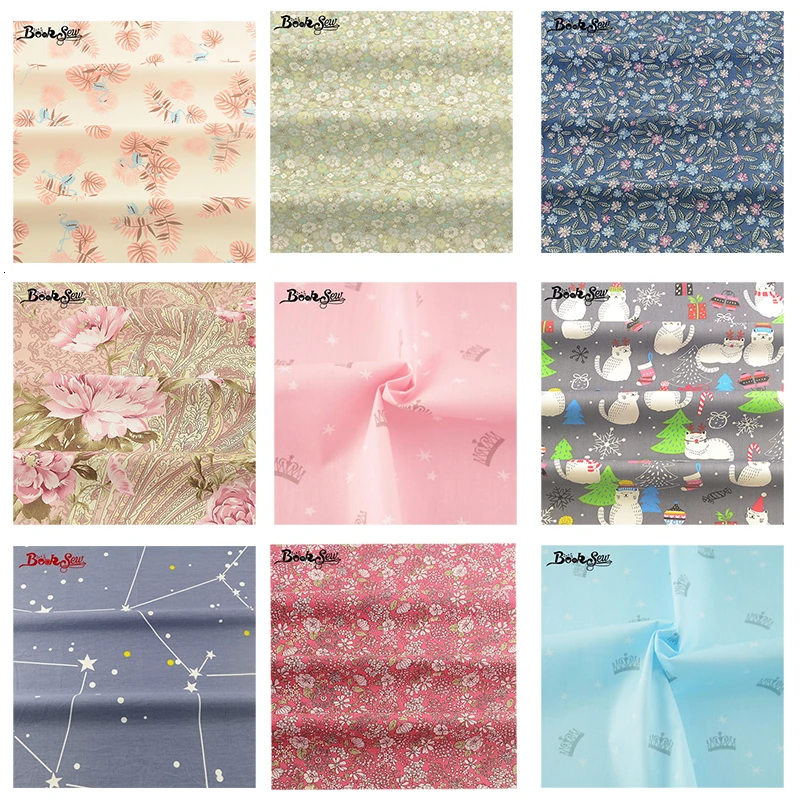 Booksew 100% хлопчатобумажная саржевая ткань материал с цветочным узором для