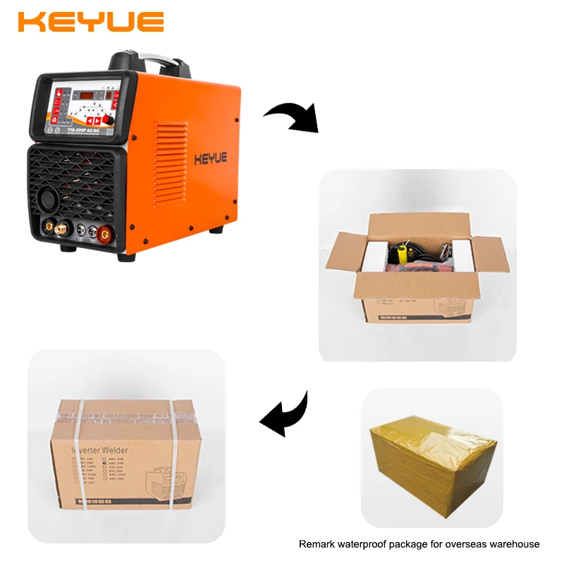 KEYUE TIG200P AC DC портативный однофазный 220 В алюминиевый сварочный инвертор цифровой