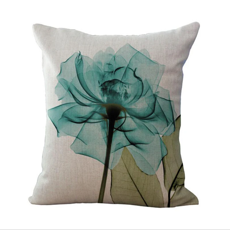 

Hot Colorful Flowers Printed Decorative Throw Pillow Floral Plant Cushion Cover Decoration Home Textile For Sofa Home