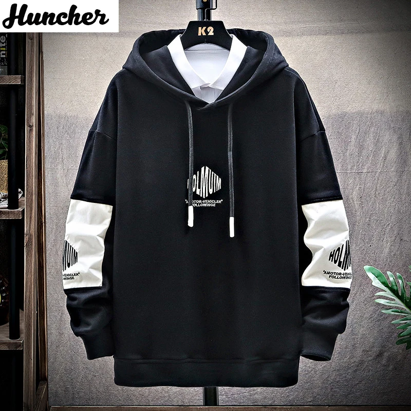 Мужская толстовка с капюшоном Huncher большого размера в стиле Харадзюку 2020