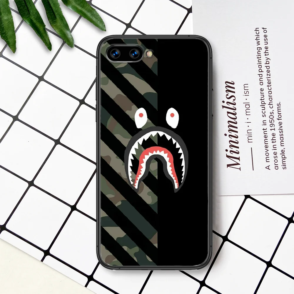 

Fashion Trend Shark Bape Phone Case For Huawei Honor 6A 7A 7C 8 8A 8X 9 9X 10 10i 20 Lite Pro Play black Hoesjes Silicone Shell