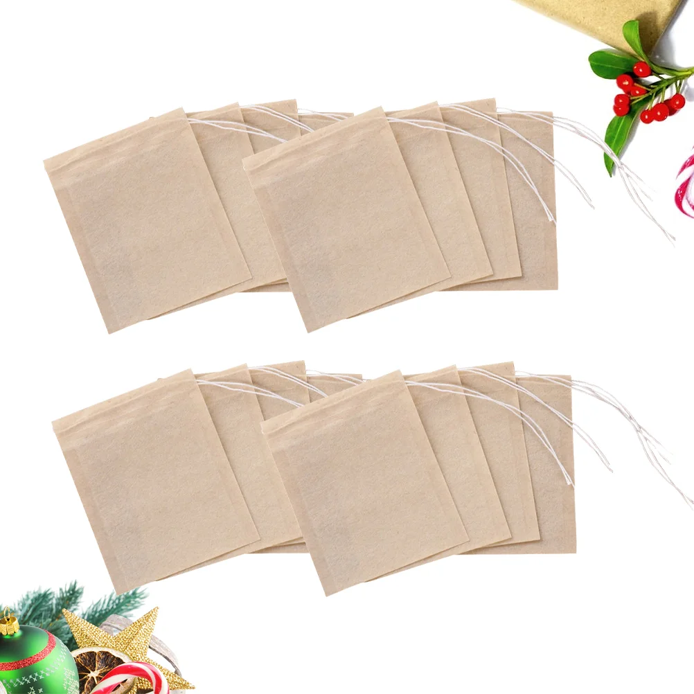 

300PCS Drawstring Tea Bag Empty Tea Pouch Filter Paper Bags for Loose Leaf Tea Powder Herbs Spice - 5x7cm