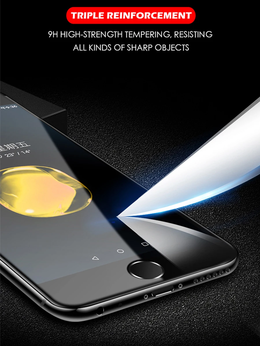 9D защитное стекло с закругленными краями для iPhone 7, 8, 6, 6S Plus, X, XR, XS Max, закаленное защитное стекло для iPhone 11 Pro, Max Glas