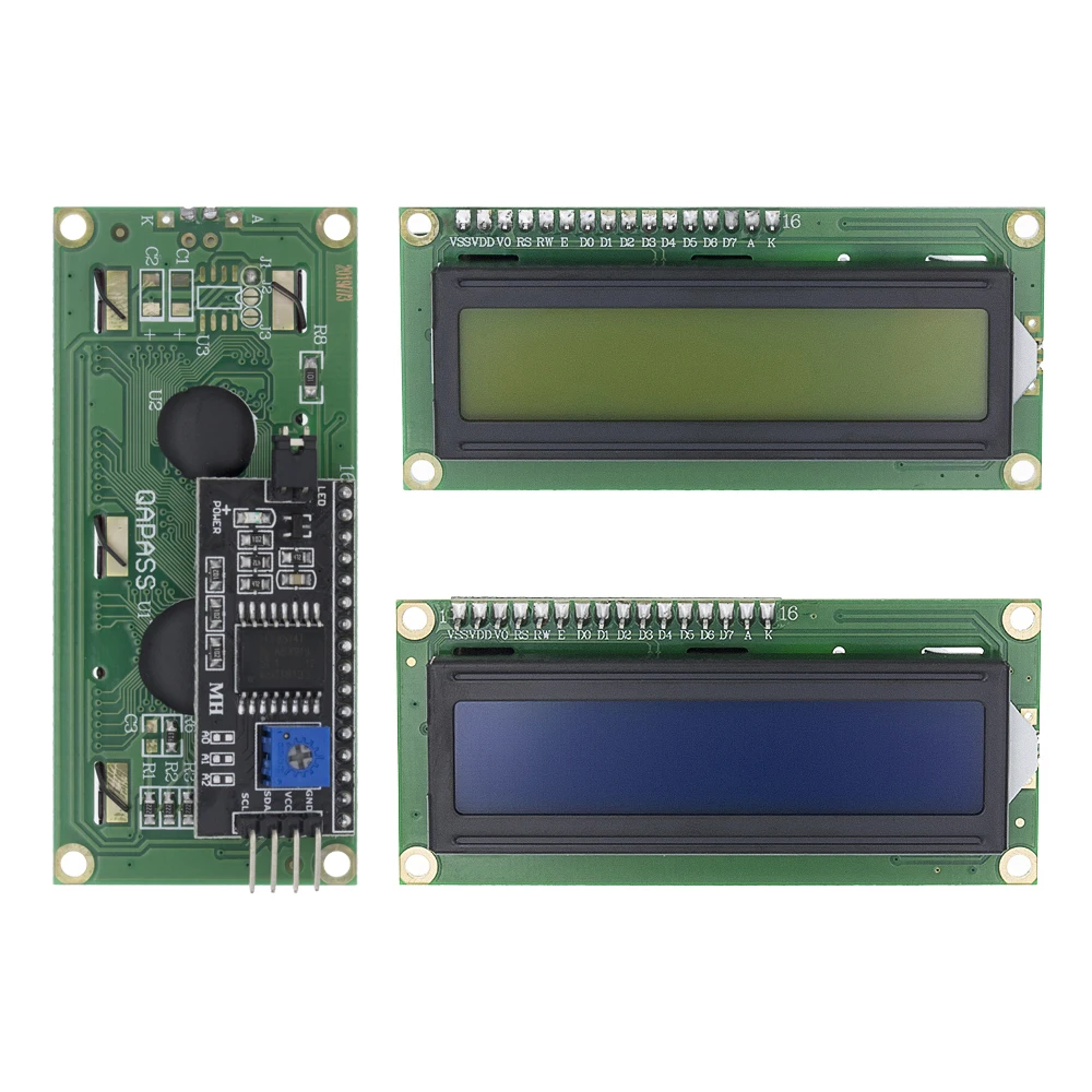 Модуль TENSTAR ROBOT LCD 1602 + I2C синий/зеленый экран PCF8574 адаптер IIC/I2C | Электронные