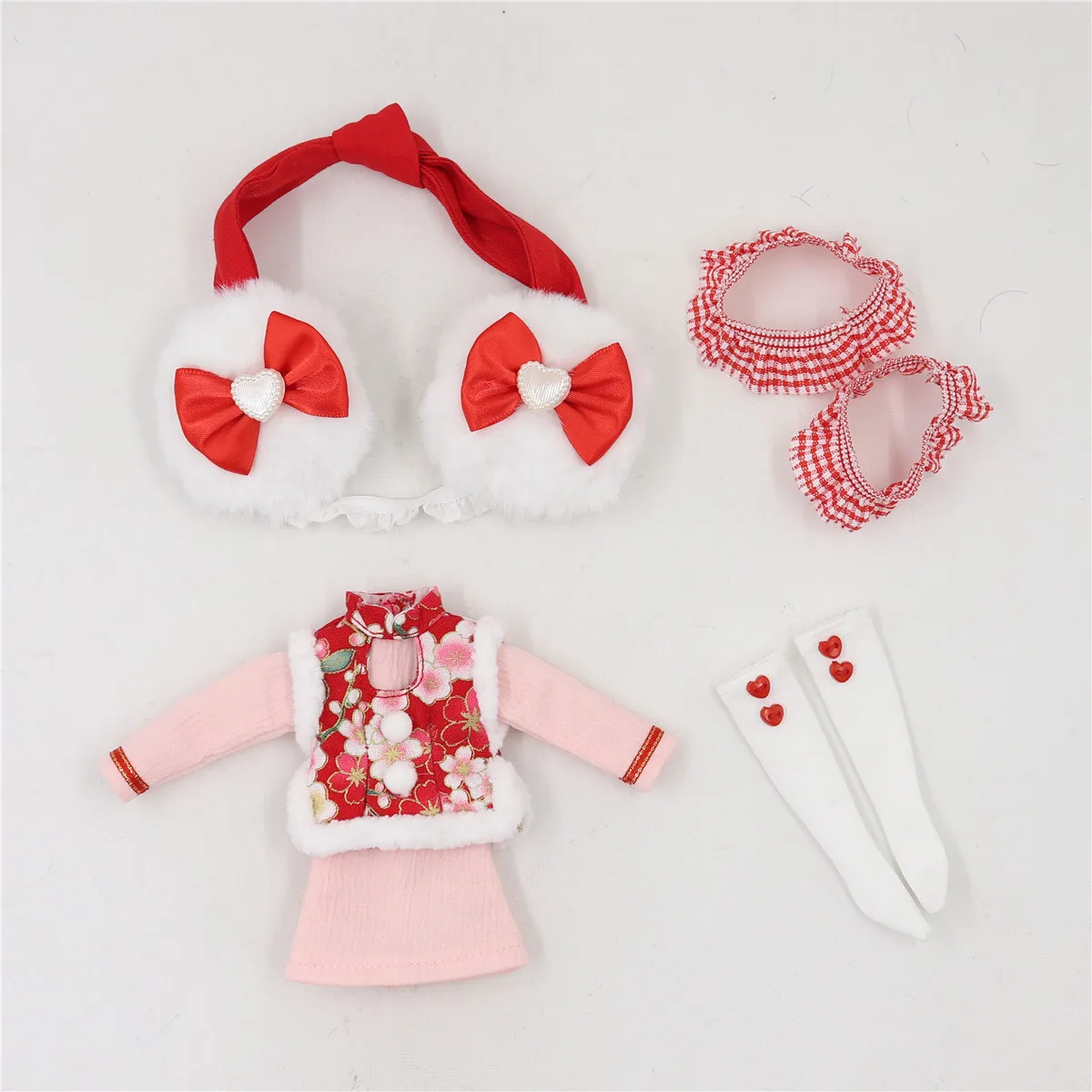 roupas de natal vestido rosa earmuffs meia anime para meninas presente