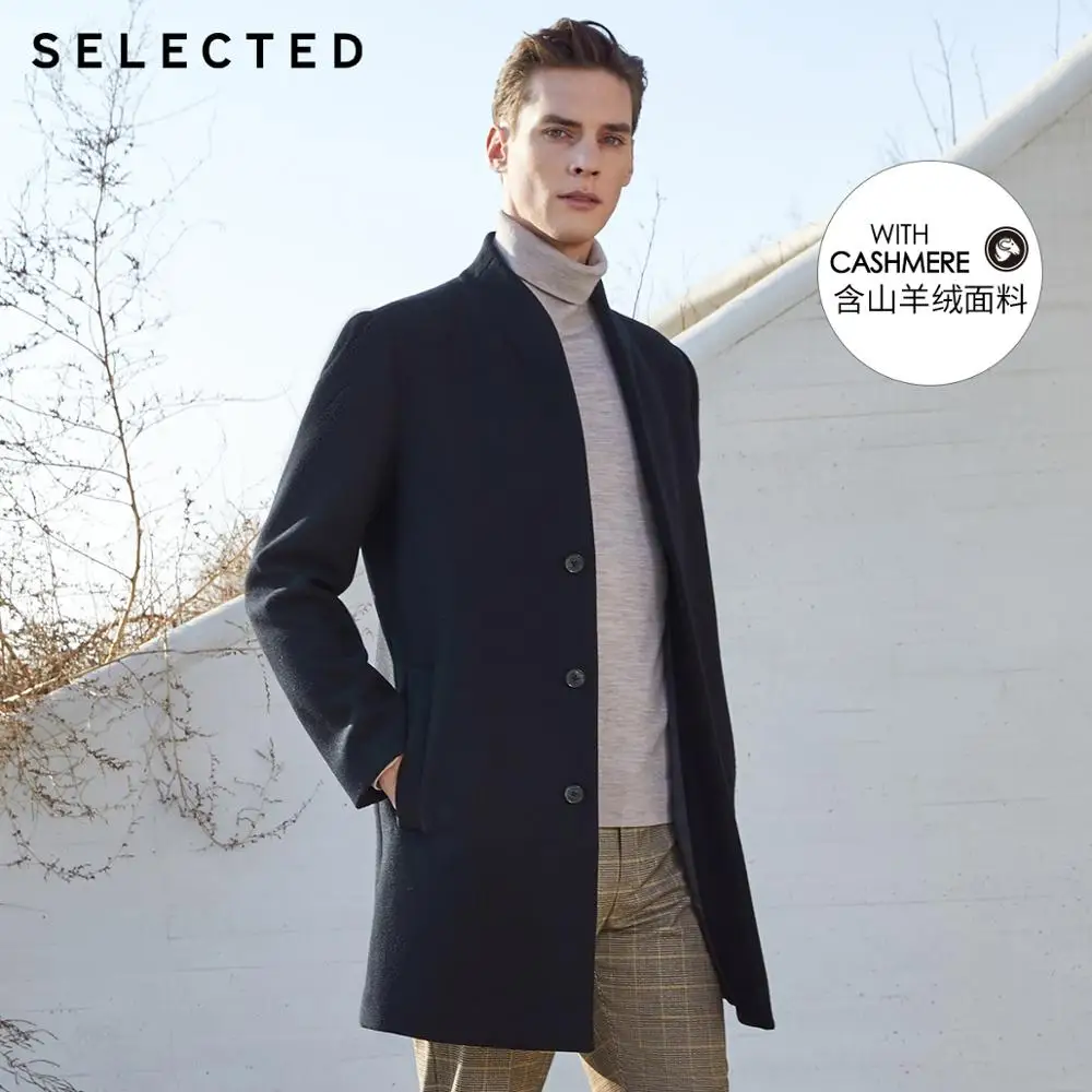 

SELECTED Men's Woolen Overcoat New Business Wave Wool Coat SIG|419427561