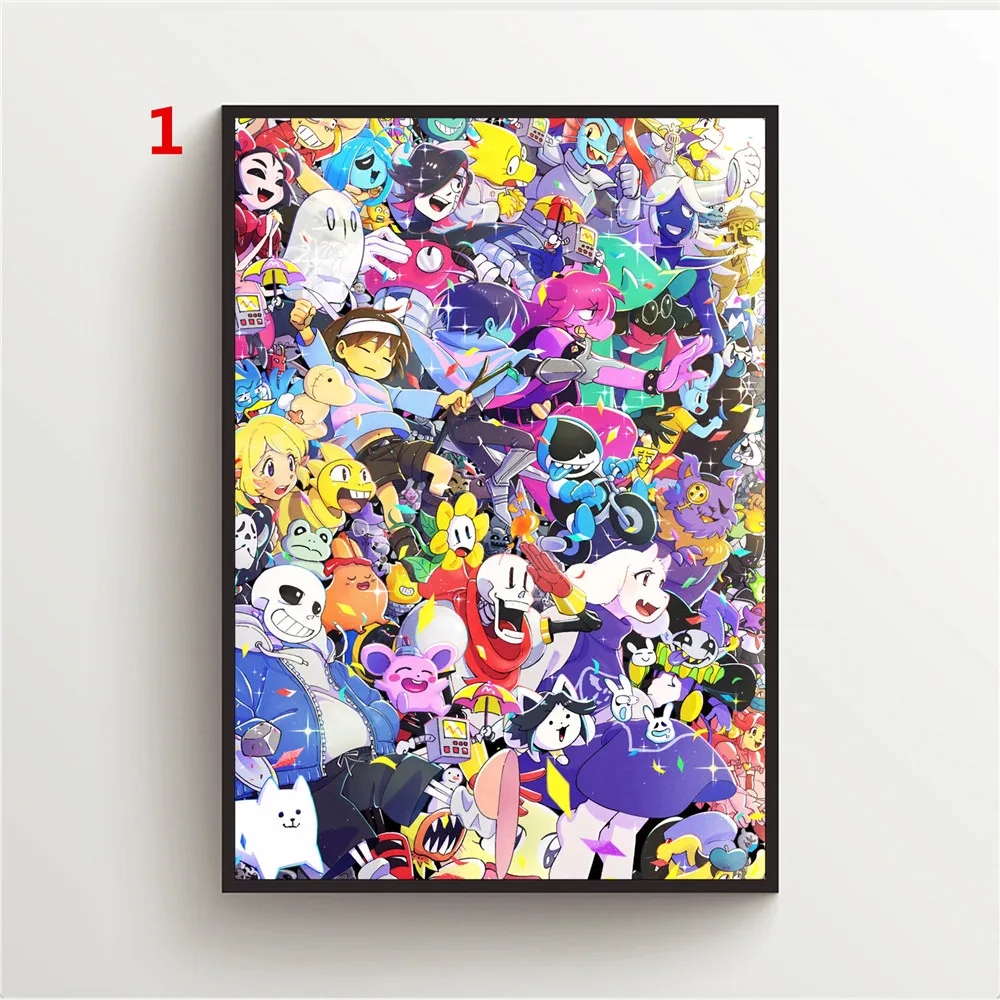 Аниме постеры Undertale Sans Frisk Chara Papyrus Холст, живопись и печать, постер на стену, художественная картина для домашнего декора.