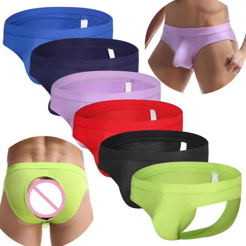 Пикантные Для мужчин хлопок нижнее бельё для девочек выдалбливают трусы большой