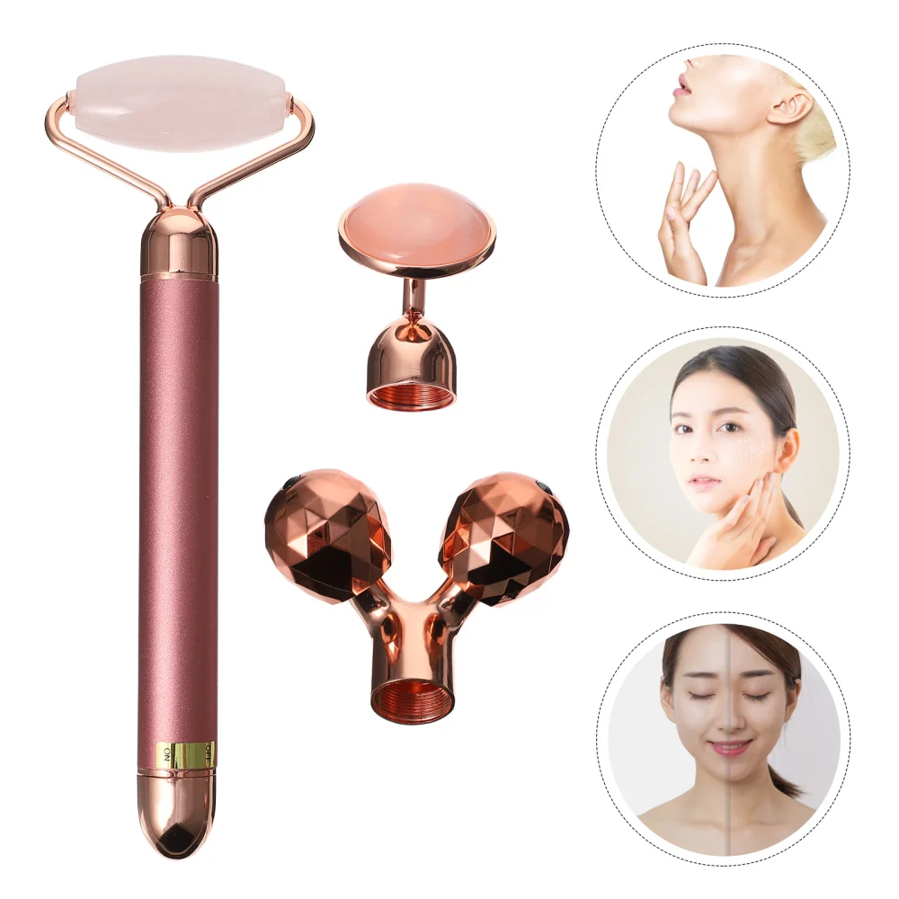 

1 Set 3-in-1 Natural Jade Crystal Roller Facial Massager Facial Massaging Tools
