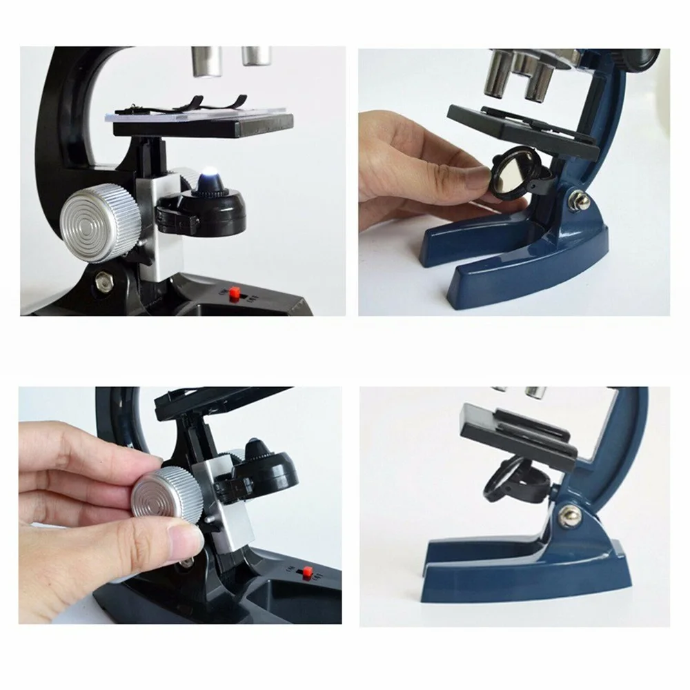 Детский младший микроскоп научный лабораторный набор светильник кой