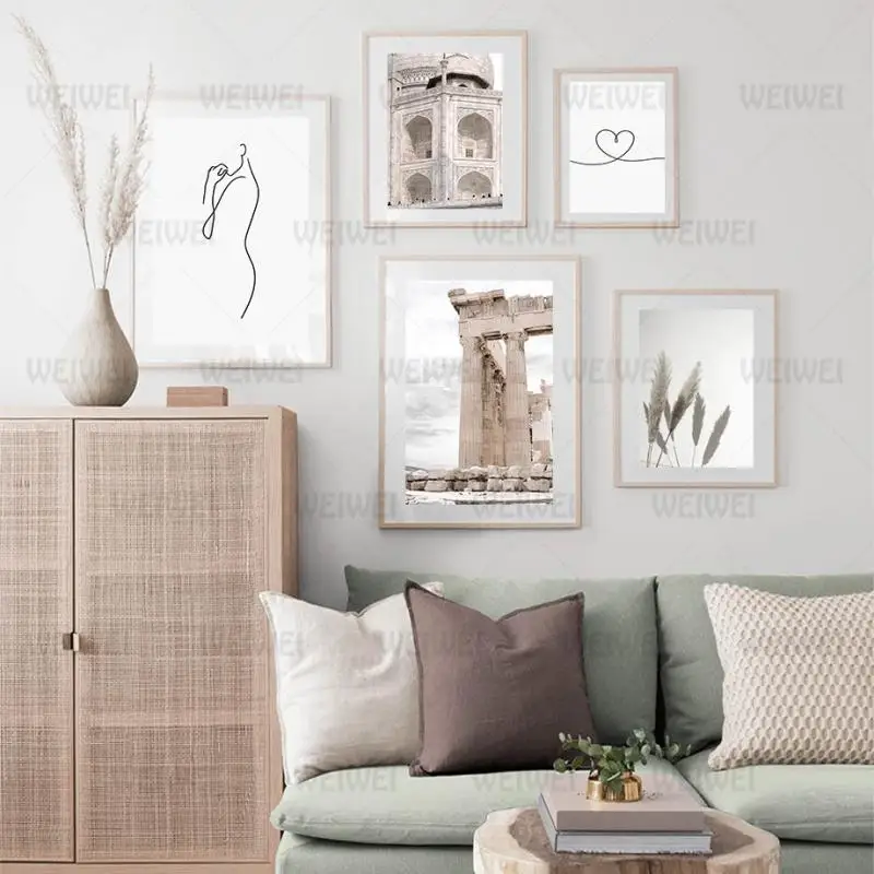 

Nordic Landscape and Characters Stick Figure Poster Home Decoration Wall Art Used To Decorate Bedroom and Living Room