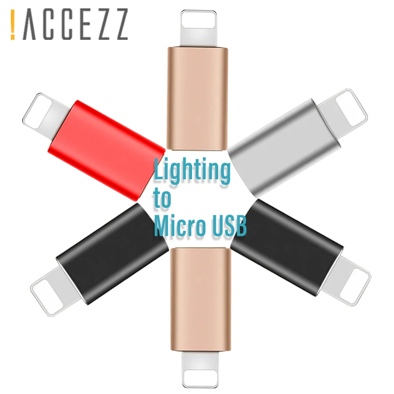 ! USB адаптер ACCEZZ с подсветкой для Micro OTG Apple iPhone X XS XR синхронизация данных Android на