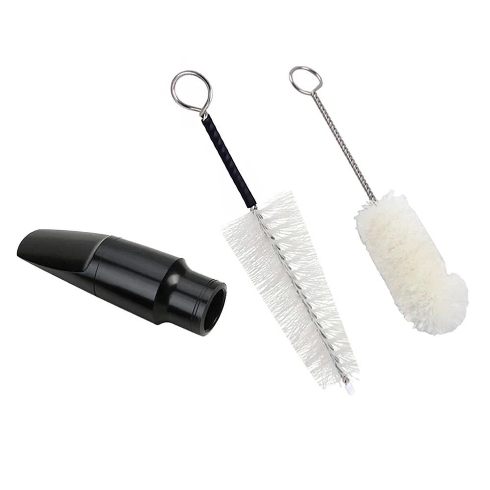 

Alto Saxophone Mouthpiece with 2pcs Mouthpiece Cleaning Brush for Saxophone Instrument Accessories (White)