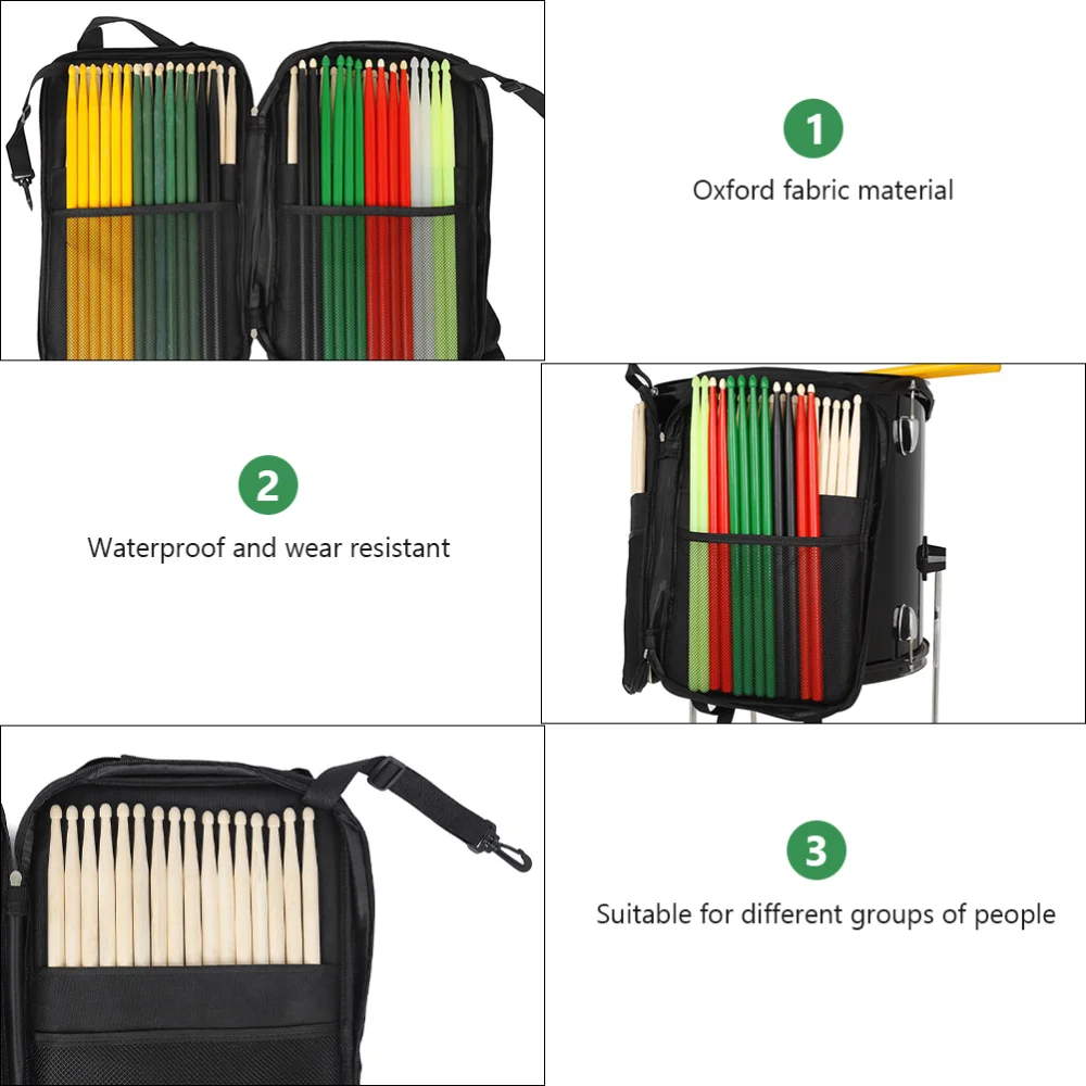 

Drum Stick Bag Backpack Professional Oxford Cloth Drumstick Storage Bag