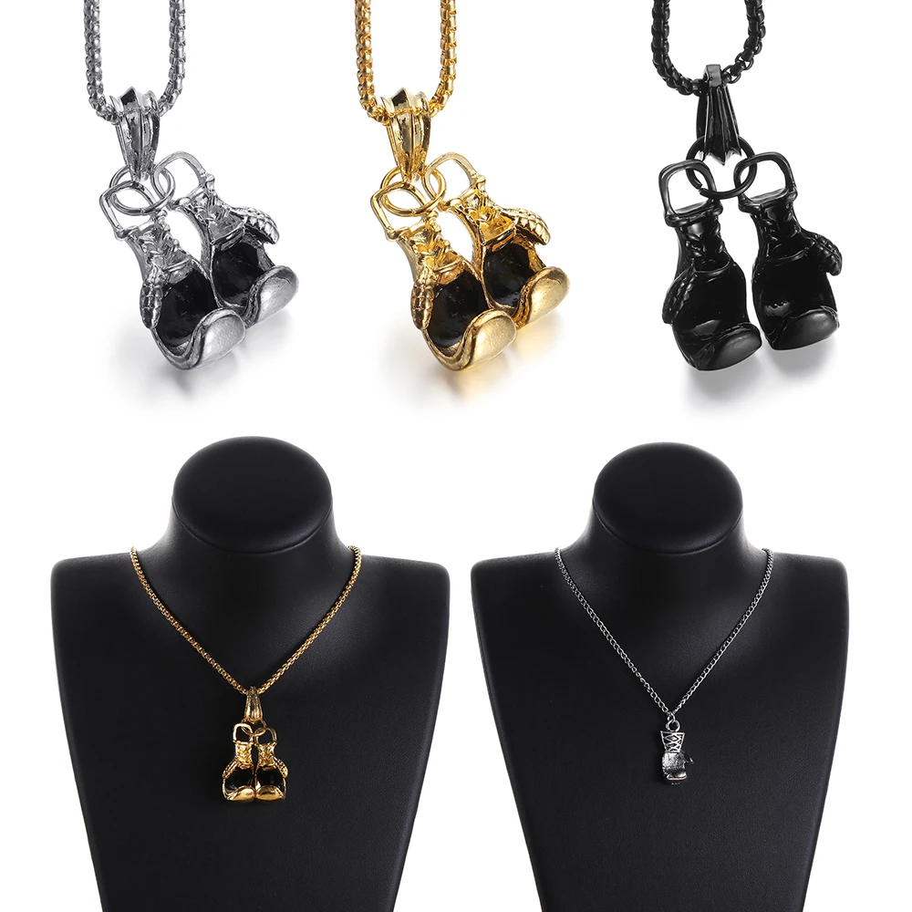 Модное позолоченное ожерелье в виде мини-боксерской перчатки боксерские