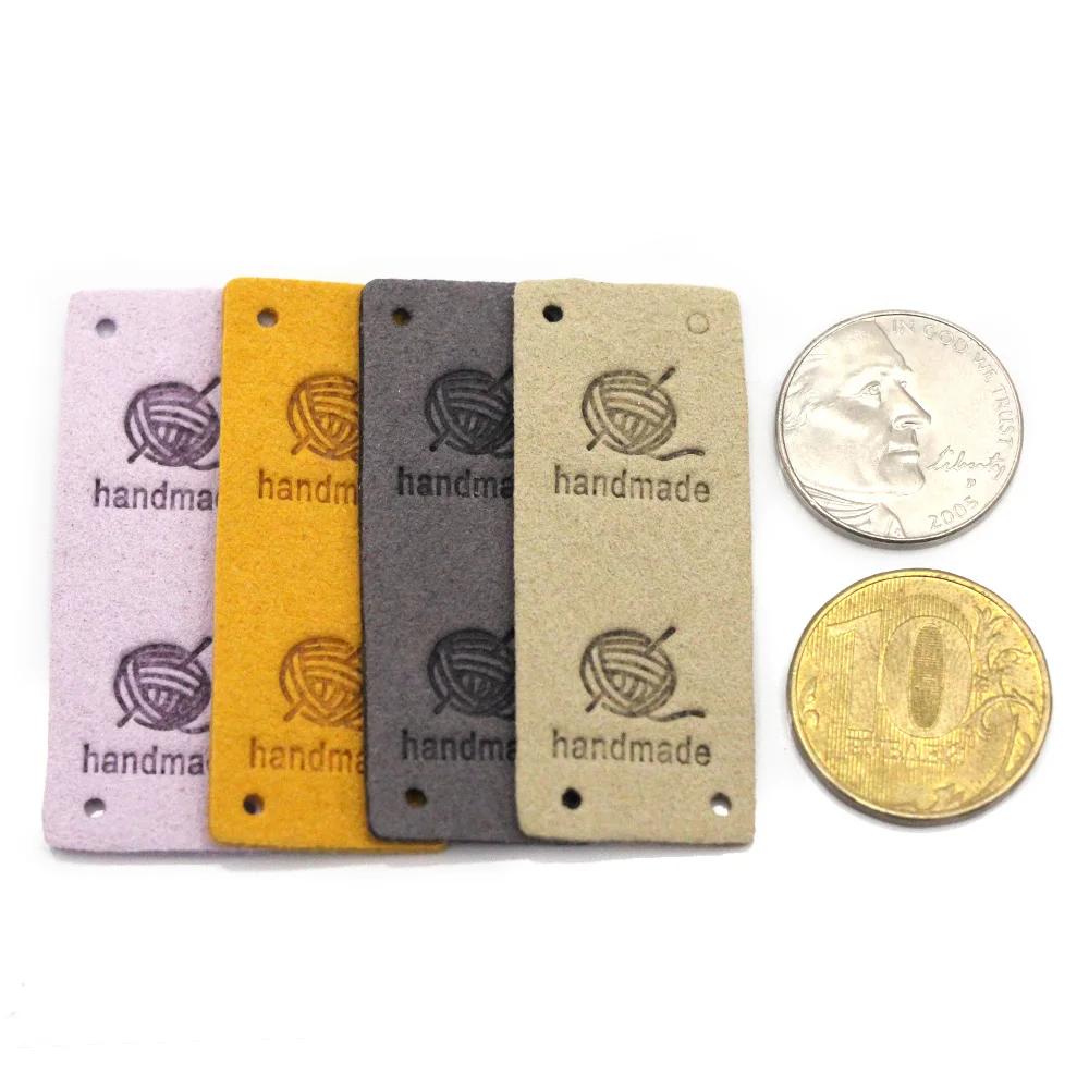 20 штук шарики пряжи кожанная этикетка для одежды ручной работы этикетки теги