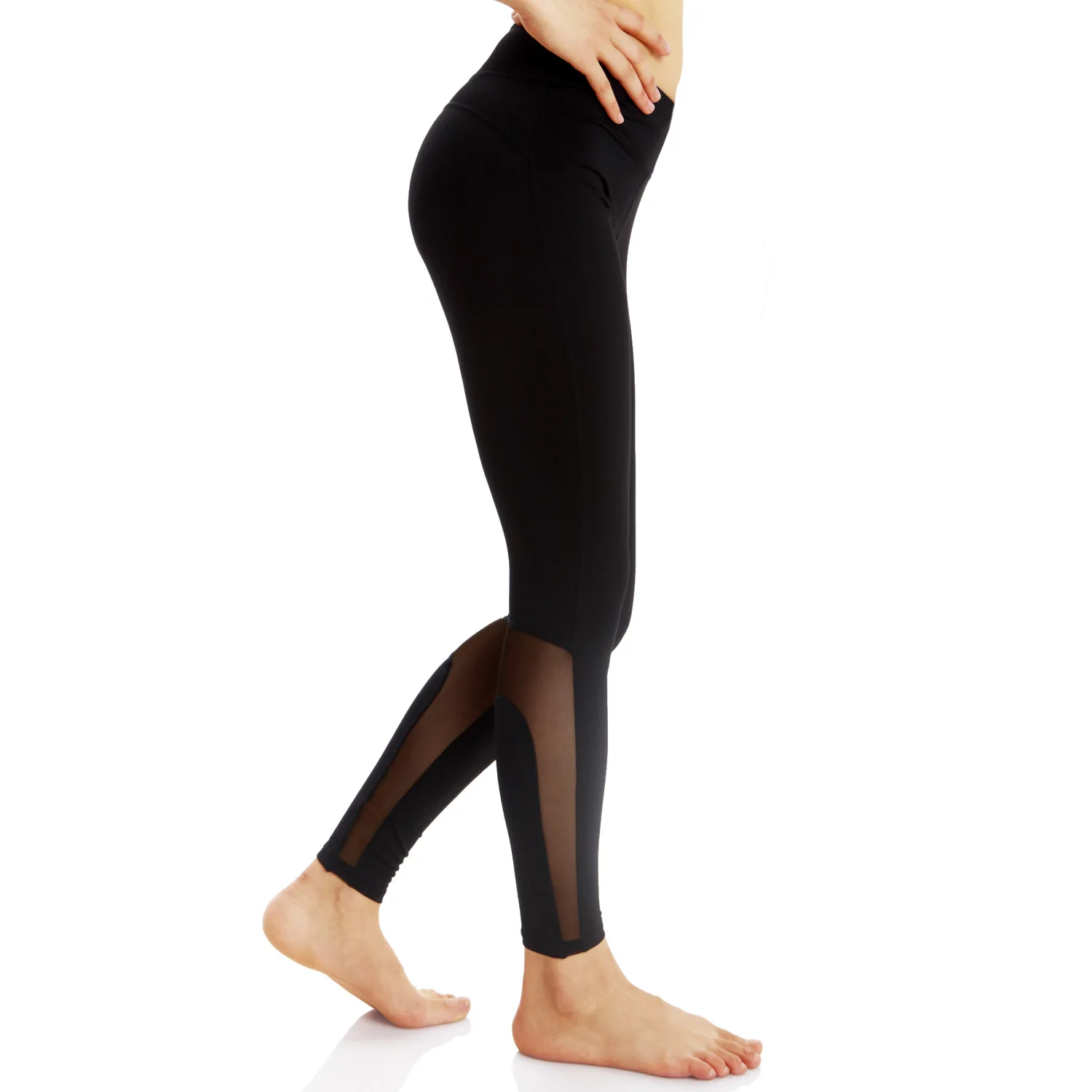 

Yoga Athletic Pants Womens Four Seasons Gauze Capri Trousers Tight High-Waisted Elasticity Running Fitness /30