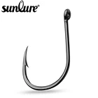 Sunlure 100 шт.кор. рыболовный крючок 3 #-15 # один крючок высокое качество рыболовные снасти черный цвет джиг Большой Крючок тройные Крючки