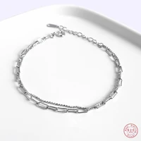 925 sterling silver fashion simple bead chain double layer bracelet women light luxury temperament party jewelry accessories