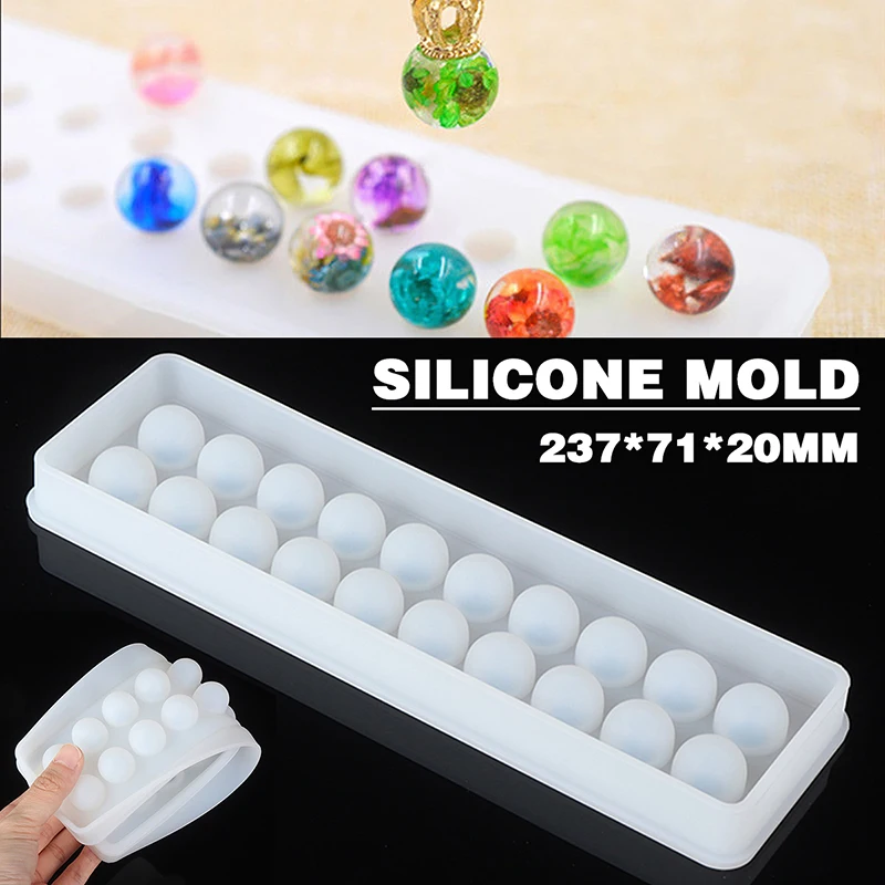 

1pc 20 Holes White Silicone Beads Pendant Mold Decoration For DIY Necklace Bracelet Jewelry Making Craft 24*7.2*2cm