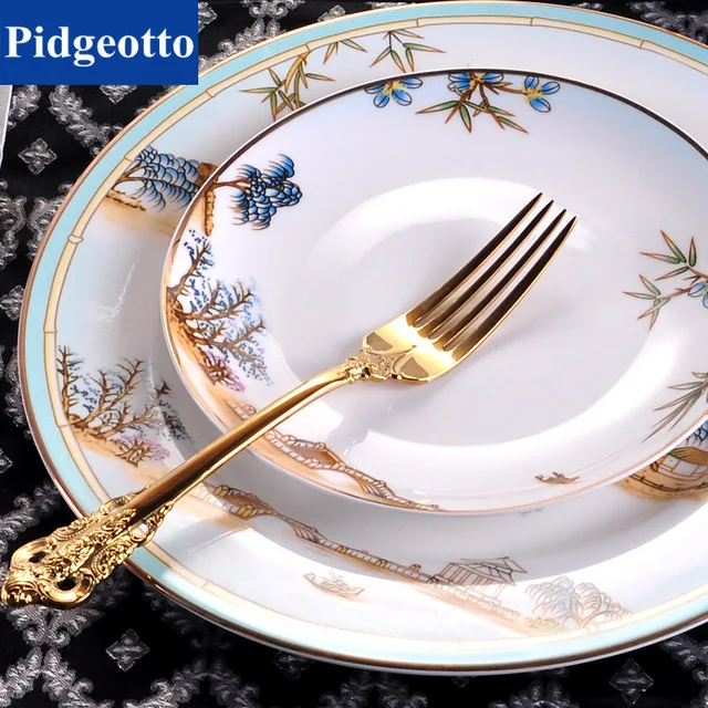 Роскошные фарфоровые тарелки в китайском стиле креативные керамические