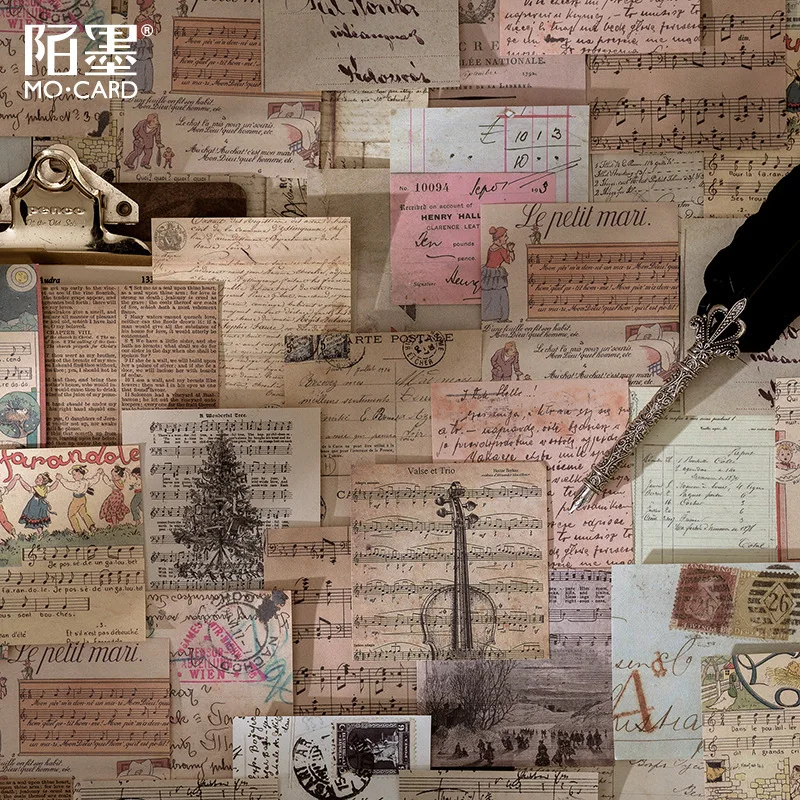 100 шт. бумажные коллажи для книг в стиле ретро|Блокноты| |