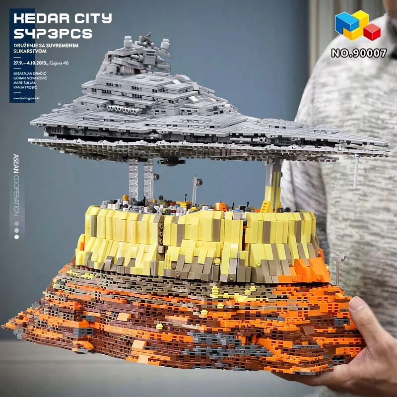 Dhl 90007 MOC 18916 Разрушитель Круизный корабль Империя над Jedha город совместим с lepining