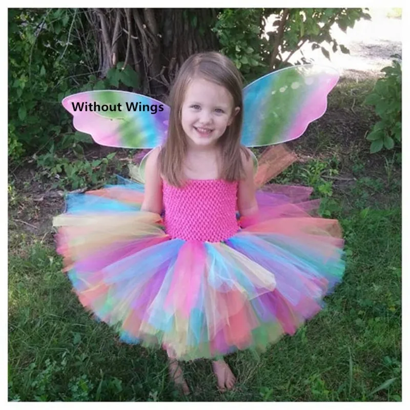 Girls Party Mesh Tutu Dresses Kids Princess Birthday Outfit Halloween Cosplay Costume Role Play Dress Up Pretended Game Suit