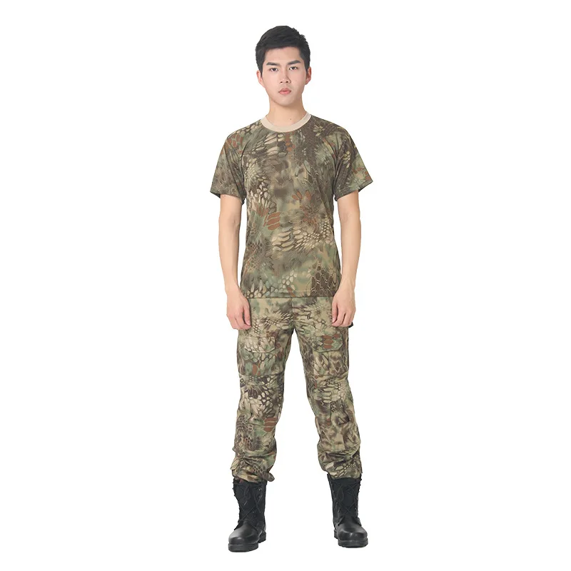 Camouflage1 6 видов цветов Мужская армейская спецназа летняя с коротким рукавом быстросохнущая камуфляжная солдатская тактическая одежда военная форма Топы - Цвет: Camouflage1