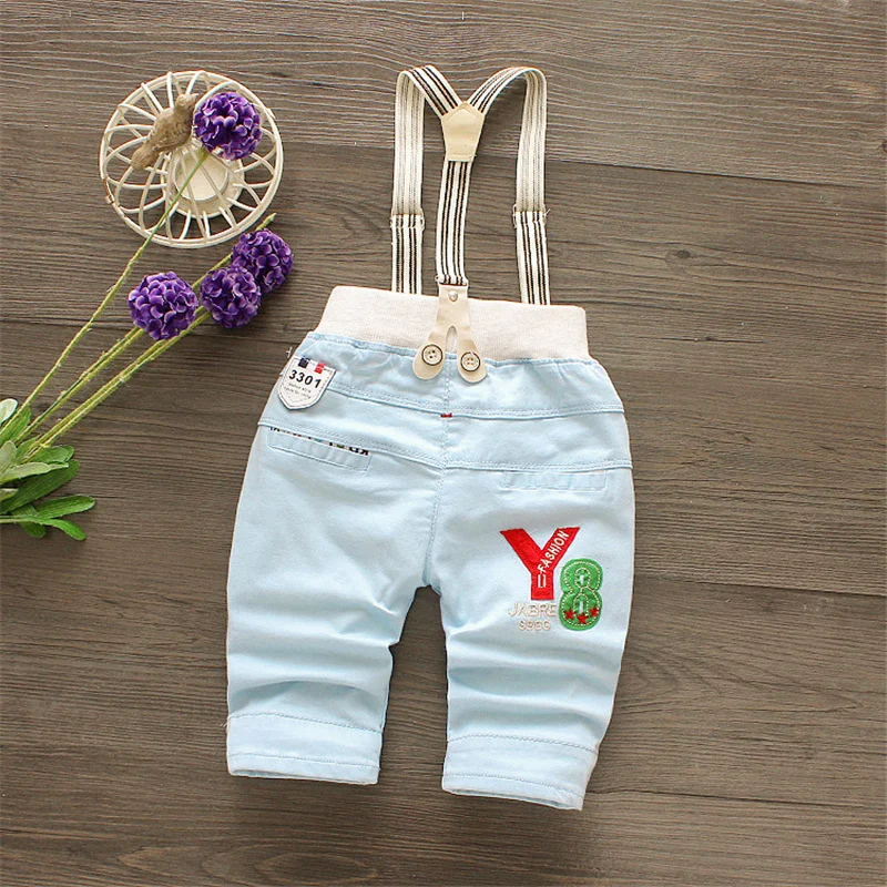 Детский летний комбинезон для мальчиков повседневные укороченные штаны с