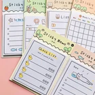 30 листов, блокноты для записей на клейкой основе с изображением солнечного дня, девушки и кошки