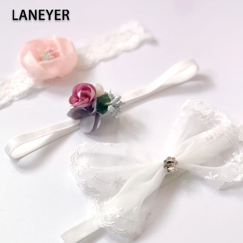 Модная повязка на голову с цветами для новорожденных 3 шт./лот эластичные повязки