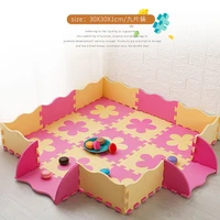 split joint play mat with fence for kids eva foam puzzle carpet baby crawling pad gym soft floor game rugs random color