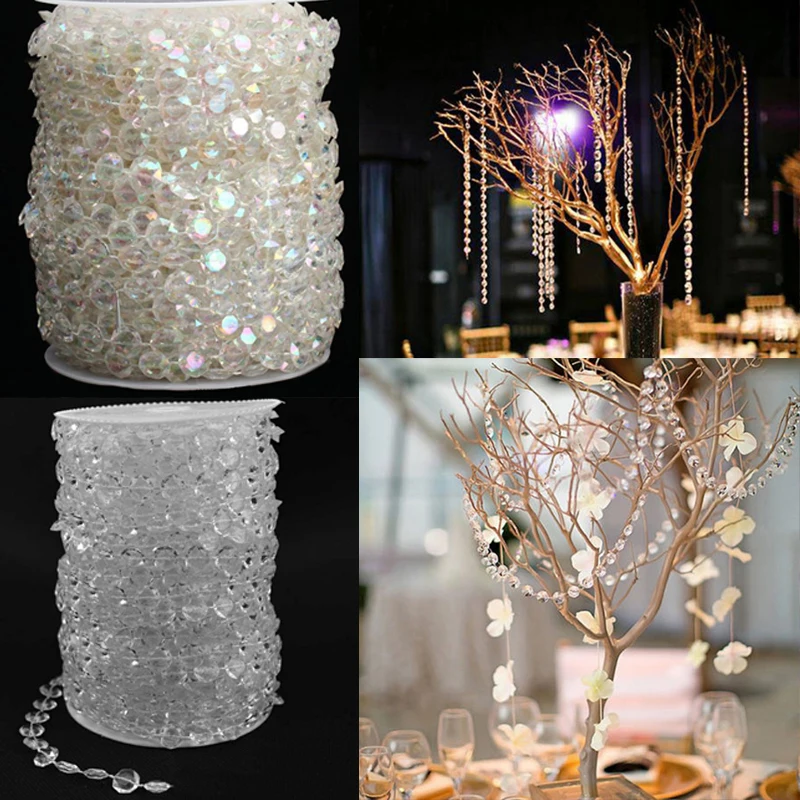 

Home Decor Garland Diamond Strand Acrylic Crystal Bead Curtain Wedding Club Bar