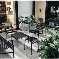 nordic outdoor furniture iron dining chair combination balcony courtyard cafe lounge chair coffee table stool milk tea table