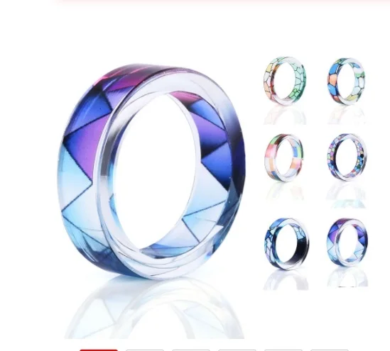 2019 кольцо унисекс в стиле панк ручной работы с клеем модное для пар из прозрачной