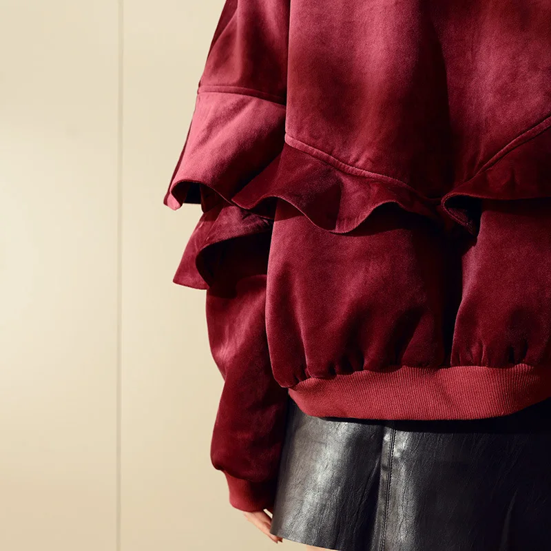 Бархатная куртка-бомбер женская короткая бейсбольная одежда Гонконг винтажное