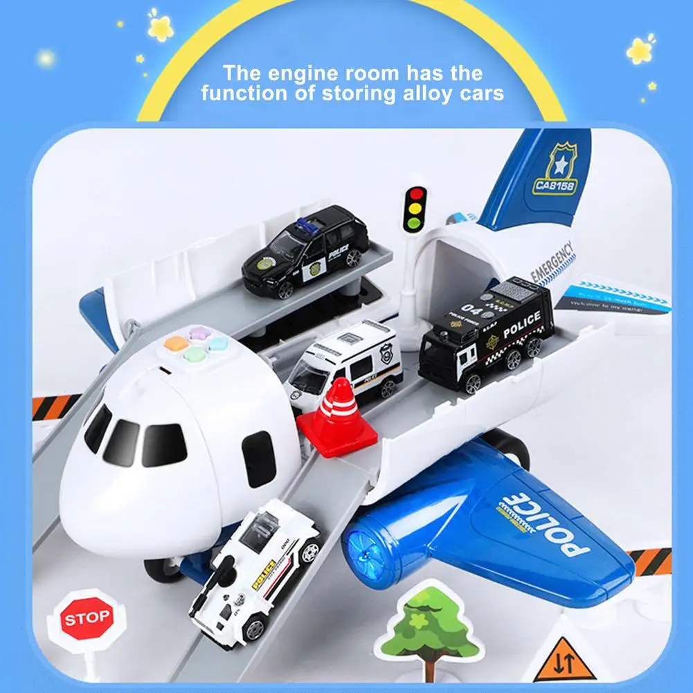 

Children's Airplane Model Toy Set Simulation Large Storage Transport Planes With Alloy Shell Small Car Truck, Helicopter