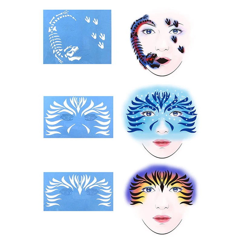 8 видов стилей многоразовый уход за кожей лица Краски аэрография блеск тату